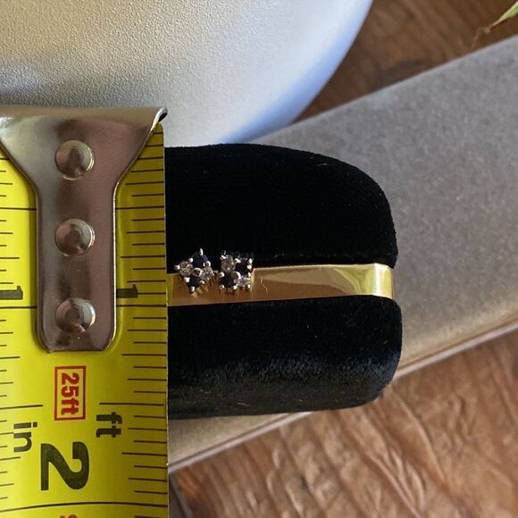 💛 14k White Gold Flower, Sapphire & Diamond Earrings - Picture 10 of 10